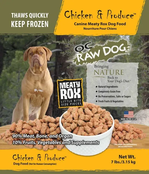 3 Lb OC Raw Chicken & Produce Meaty Rox - Dog/Cat Supplements